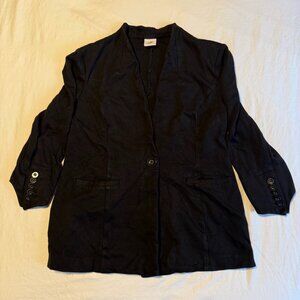 Modern Edgy Cabi Business Blazer Black 3/4 Sleeve with Buttons, 6